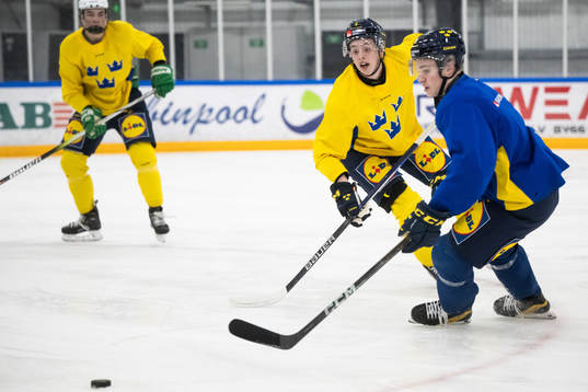 Anton Johansson of the Swedish under-20 national ice hockey