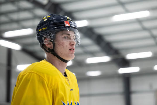 Tom Willander of the Swedish under-20 national ice hockey