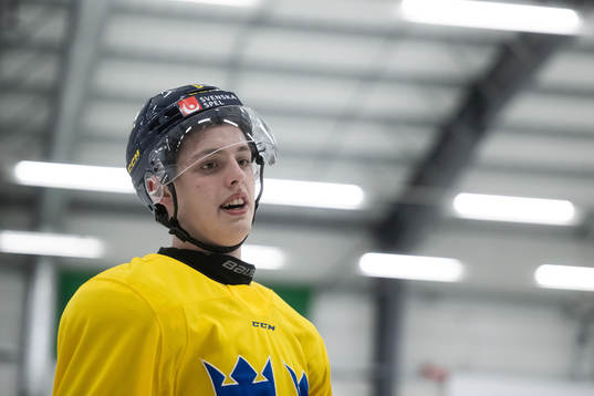 Anton Johansson of the Swedish under-20 national ice hockey