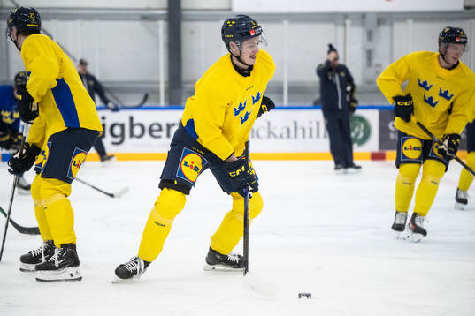 Anton Johansson of the Swedish under-20 national ice hockey