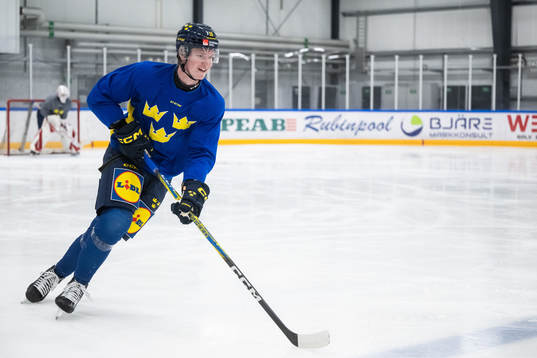 Filip Bystedt of the Swedish under-20 national ice hockey