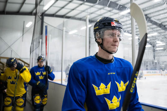 Filip Bystedt of the Swedish under-20 national ice hockey