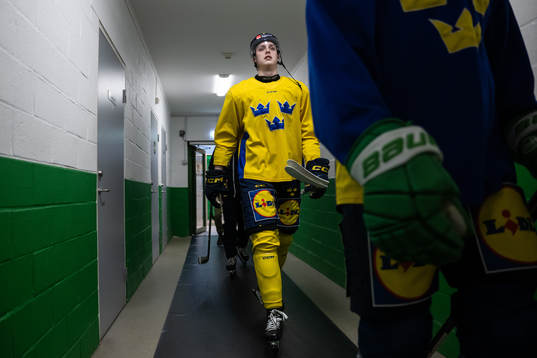 Anton Johansson of the Swedish under-20 national ice hockey