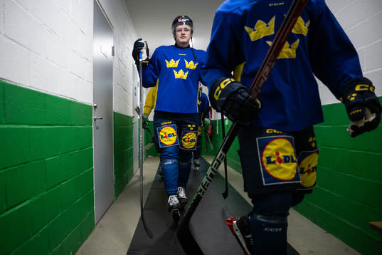 Elias Pettersson of the Swedish under-20 national ice