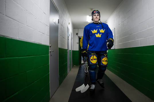 Liam Öhgren of the Swedish under-20 national ice hockey