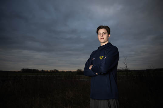 Anton Johansson of the Swedish under-20 national ice hockey