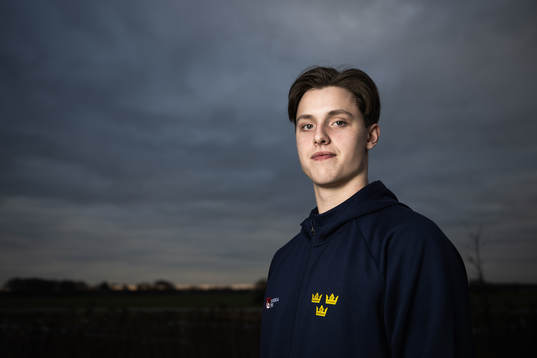 Anton Johansson of the Swedish under-20 national ice hockey