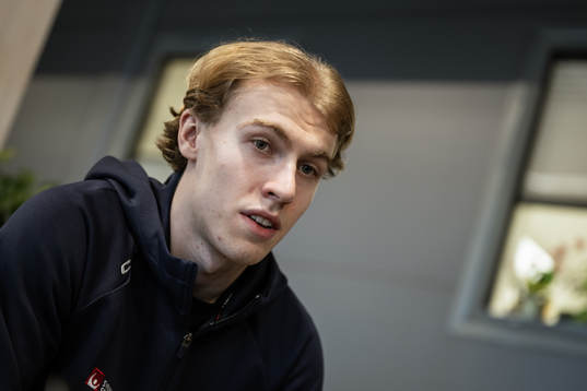 Jonathan Lekkerimäki of the Swedish under-20 national ice
