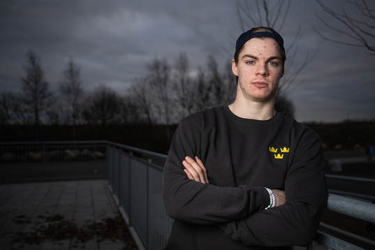 Oskar Pettersson of the Swedish under-20 national ice