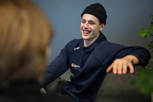 Anton Johansson of the Swedish under-20 national ice hockey