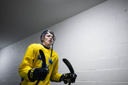 Anton Wahlberg of the Swedish under-20 national ice hockey