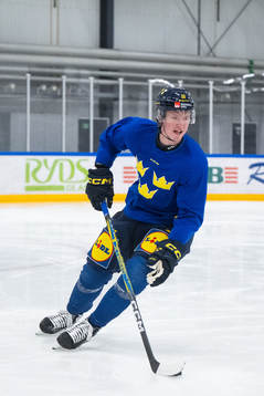 Filip Bystedt of the Swedish under-20 national ice hockey