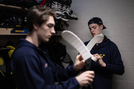 Anton Johansson of the Swedish under-20 national ice hockey
