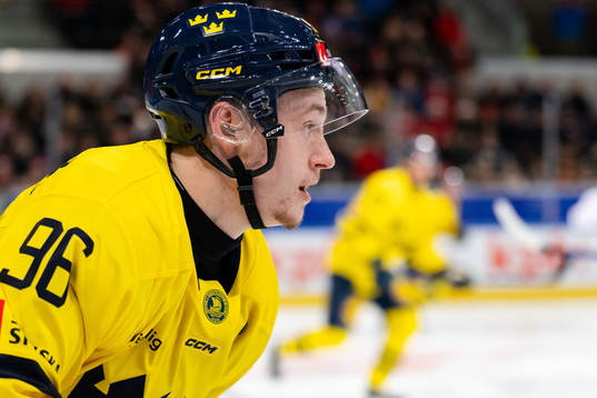 Pontus Andreasson of Sweden in the ice hockey game between