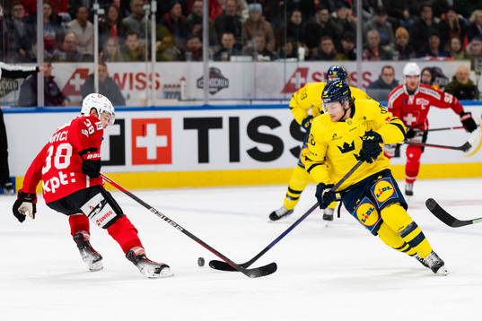 Malte Strömwall of Sweden in the ice hockey game between