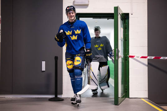 Anton Johansson of the Swedish under-20 national ice hockey
