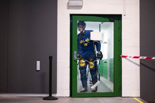 Anton Johansson of the Swedish under-20 national ice hockey