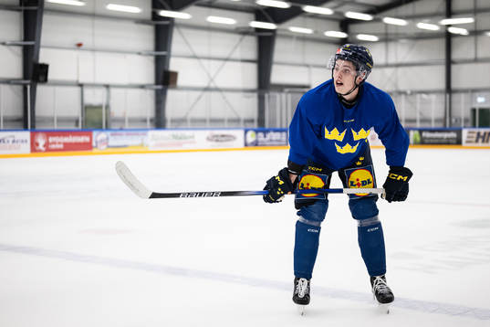 Anton Johansson of the Swedish under-20 national ice hockey