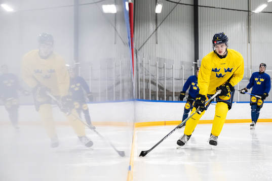 Axel Sandin-Pellikka of the Swedish under-20 national ice