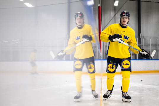 Liam Öhgren of the Swedish under-20 national ice hockey