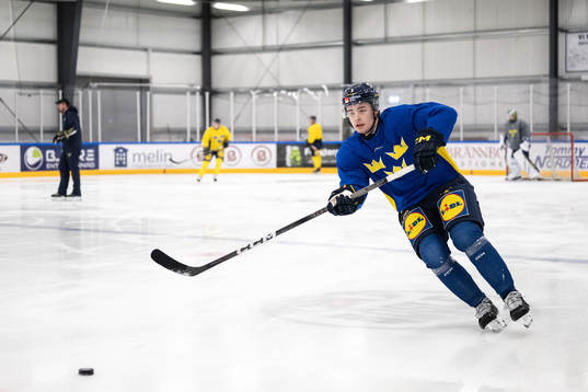Elias Salomonsson of the Swedish under-20 national ice