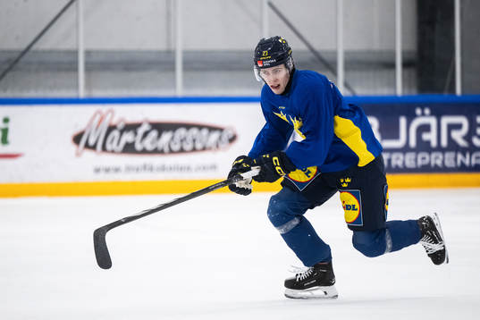 Jonathan Lekkerimäki of the Swedish under-20 national ice