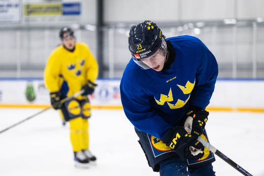 Jonathan Lekkerimäki of the Swedish under-20 national ice