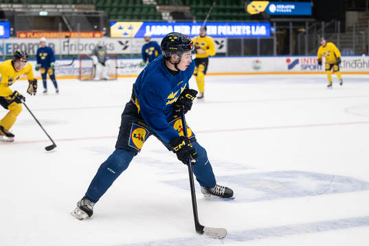 Felix Unger Sörum of the Swedish under-20 national ice