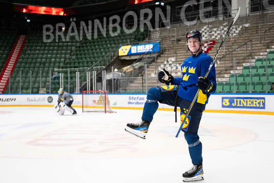Filip Bystedt of the Swedish under-20 national ice hockey