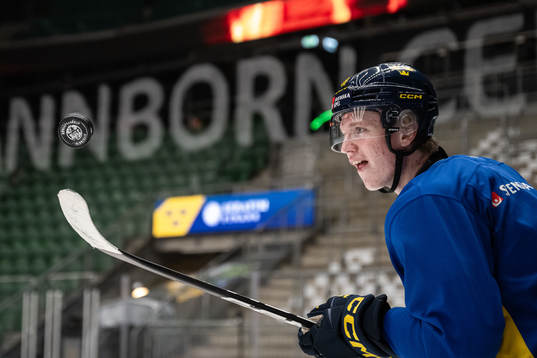 Filip Bystedt of the Swedish under-20 national ice hockey
