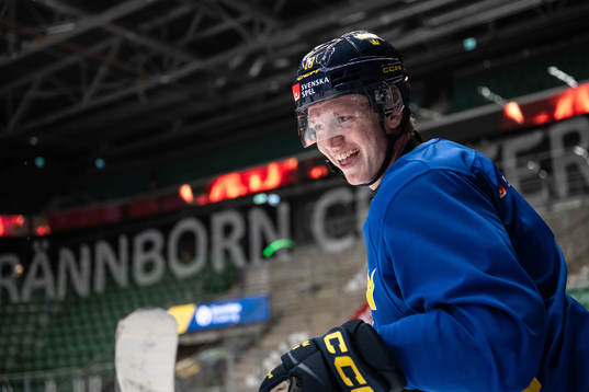 Filip Bystedt of the Swedish under-20 national ice hockey