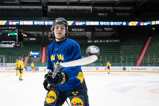 Liam Öhgren of the Swedish under-20 national ice hockey