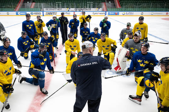Players of the Swedish under-20 national ice hockey team