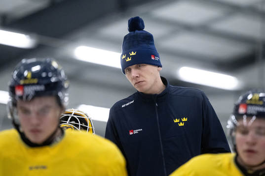 Goaltender coach Viktor Alm of the Swedish under-20