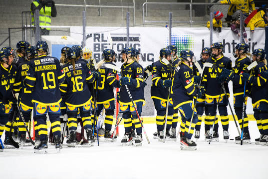 Sveriges spelare jublar