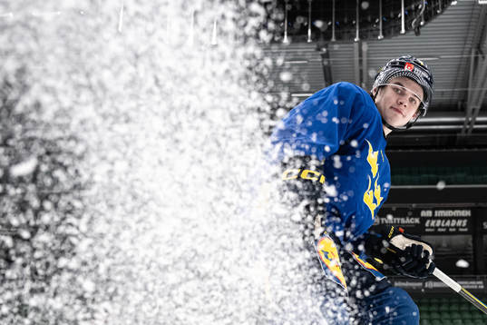 Axel Sandin-Pellikka of the Swedish under-20 national ice