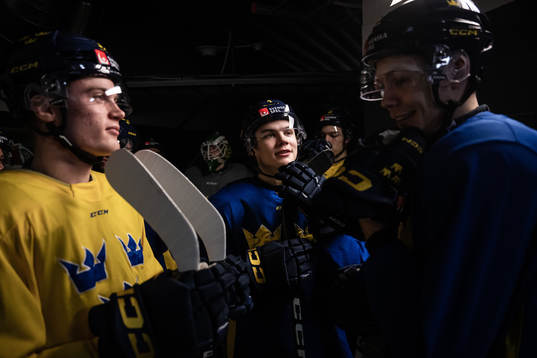 Axel Sandin-Pellikka of the Swedish under-20 national ice