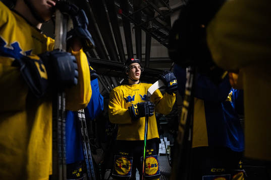David Edstrom of the Swedish under-20 national ice hockey
