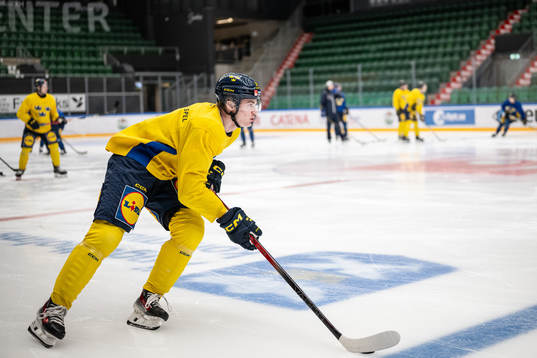 Tom Willander of the Swedish under-20 national ice hockey