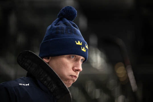 Goaltender coach Viktor Alm of the Swedish under-20