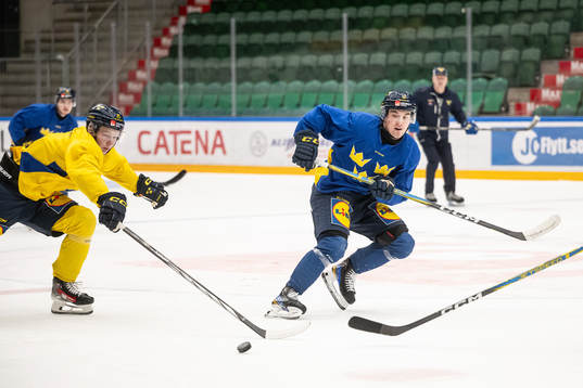 Otto Stenberg and Noah Östlund of the Swedish under-20