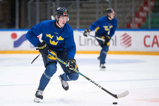 Filip Bystedt of the Swedish under-20 national ice hockey