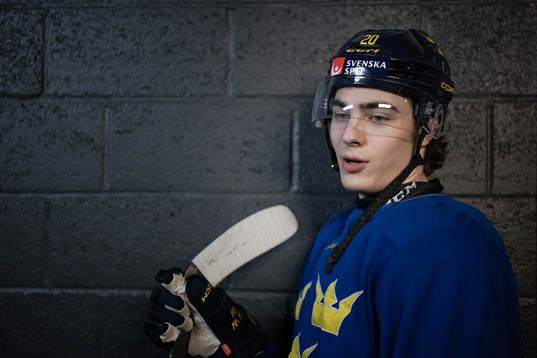 Liam Öhgren of the Swedish under-20 national ice hockey