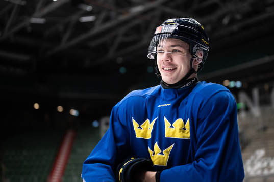 Anton Wahlberg of the Swedish under-20 national ice hockey