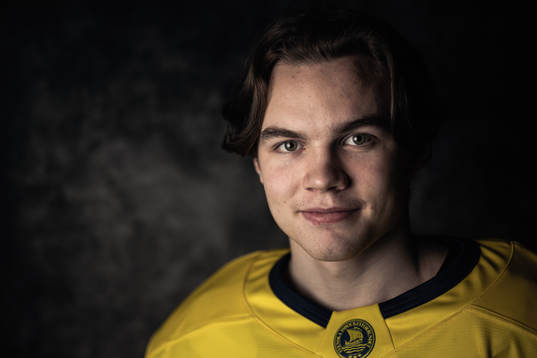 Axel Sandin-Pellikka of the Swedish under-20 national ice
