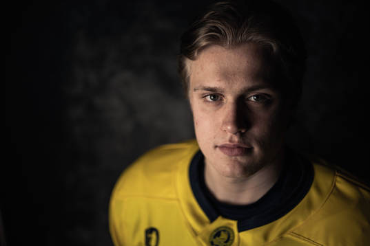 Elias Pettersson of the Swedish under-20 national ice