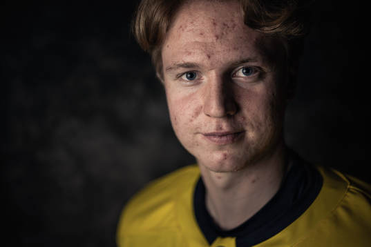 Filip Bystedt of the Swedish under-20 national ice hockey