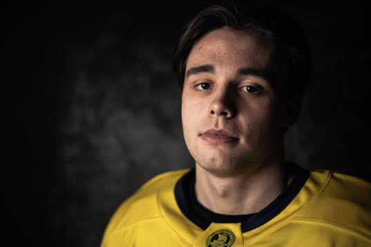 Elias Salomonsson of the Swedish under-20 national ice