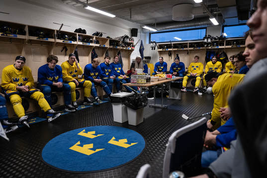 Players of the Swedish under-20 national ice hockey team