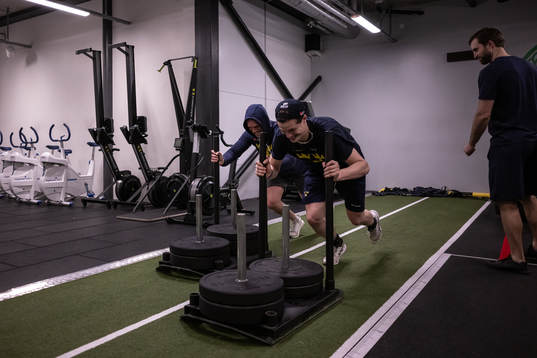 Team manager Hampus Sjöström and Anton Johansson of the